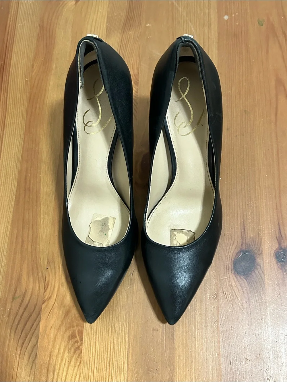 Sam Edelman Vienna Italian Leather Pointy Black Pumps